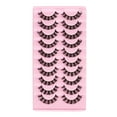 thumbnail image 1 of Pestañas postizas de estilo popular, marcas privadas, extensiones de pestañas de visón sintético, tiras de pestañas con rizo profundo, 1 of 5