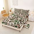 thumbnail image 2 of Castle Fairy Animal Deer Queen Sheets 4 Pieces for Teens,Abstract Camo Jungle Wildlife Queen Sheet Sets,Khaki Green Brown,1 Fitted Sheet, 1 Flat Sheet and 2 Pillowcases, 2 of 6