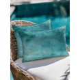 thumbnail image 3 of Outdoor Pillows Waterproof, Teal Throw Pillows with Inserts Included, Vintage Abstract Oil Painting Art Modern Indoor Outdoor Decorative Lumbar Pillow for Bed/Couch/Patio 12"x20", 1Pcs, 3 of 8