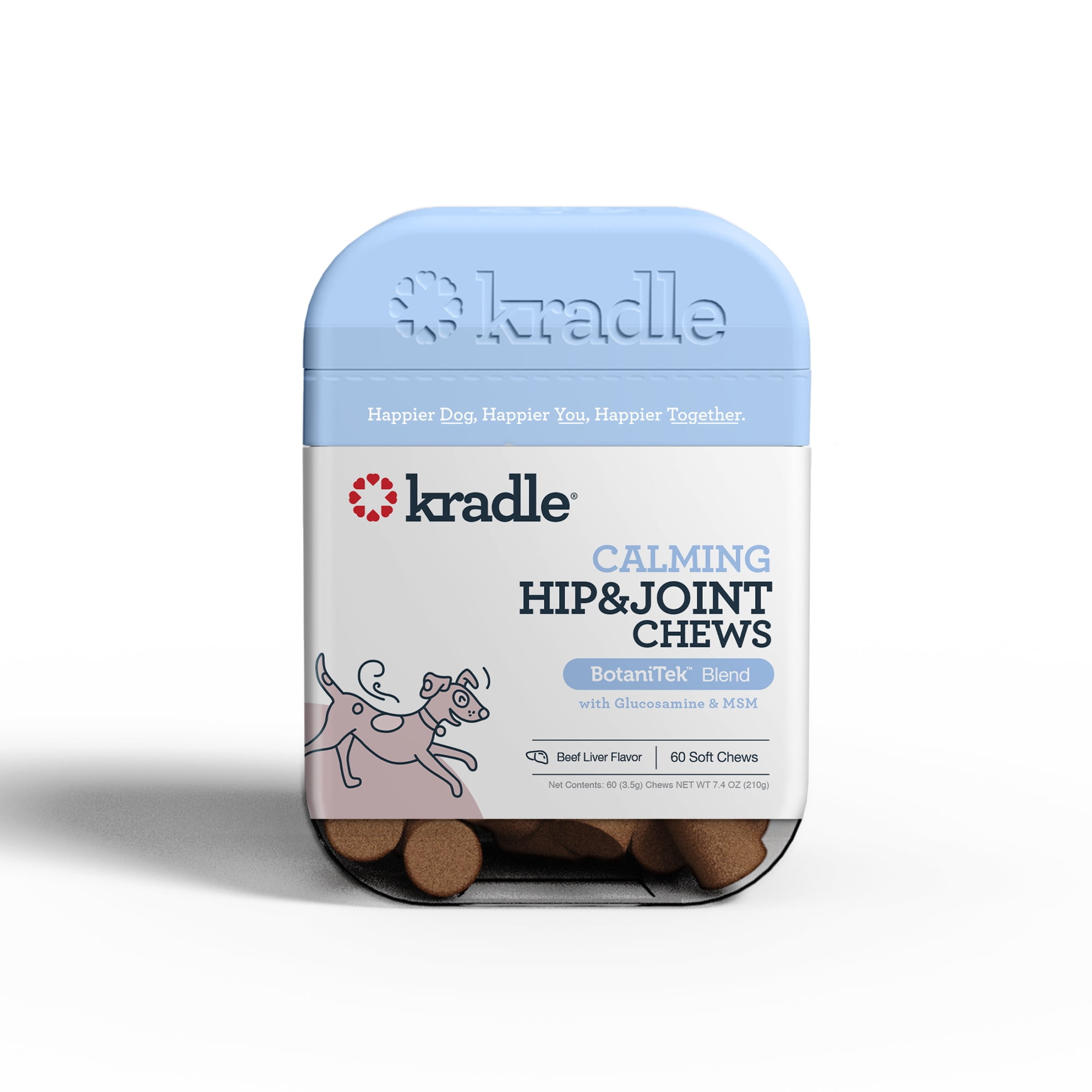 Kradle Calming Hip & Joint Soft Chews, Dog Mobility Support, Beef Liver