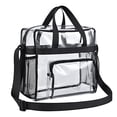 thumbnail image 1 of Sac Bandoulière Transparent avec Sangle Réglable Sac de Stade Transparent pour Festivals Noir, 1 of 8