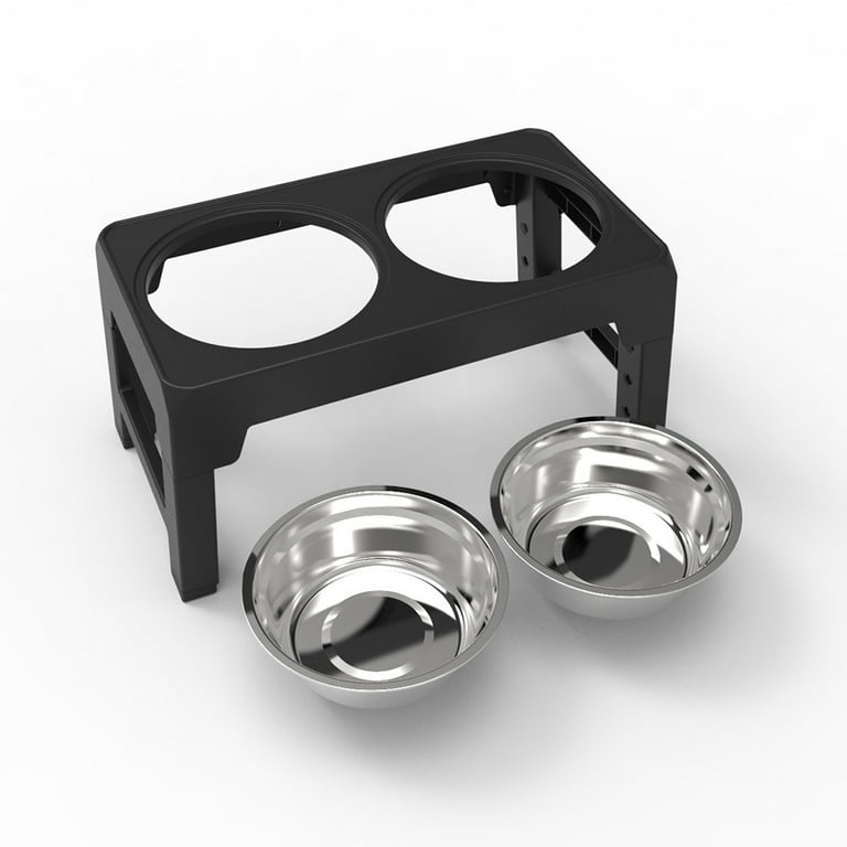 Elevated Dog Bowls Adjustable Raised Dog Bowl With 2 Stainless
