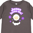 thumbnail image 4 of Inktastic Jesus Loves Me Cute Lamb and Flowers Boys or Girls Long Sleeve Toddler T-Shirt, 4 of 5