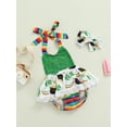 thumbnail image 3 of Biekopu Baby Girls Romper and Headdress, Green Patchwork Print Halter Neck Sleeveless Overalls for Saint Patrick, 3 of 9