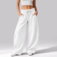 thumbnail image 4 of Hsovts Wide Leg Baggy Barrel Sweatpants Women, High Rise Adjustable Drawstring Elastic Waist, Oversized Sweatpant, Casual Pants With Pockets White L, 4 of 4