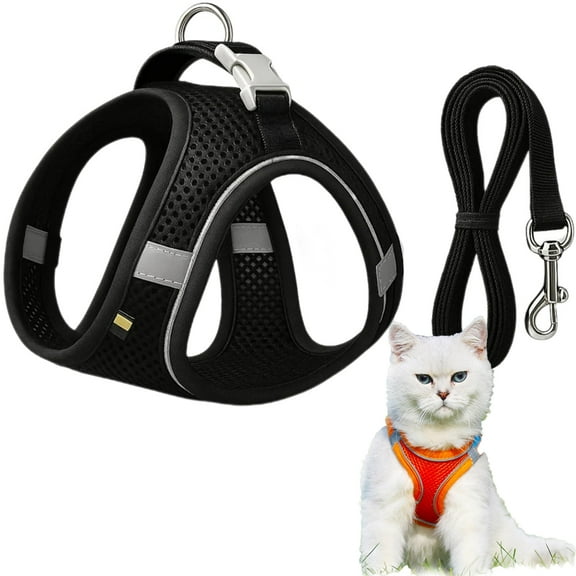 Stimulicat Escape-Resistant Cat Harness & Vest - Adjustable Soft Mesh for Indoor Cats, No-Pull Design with Reflective Strips, Lightweight for Supervised Walking