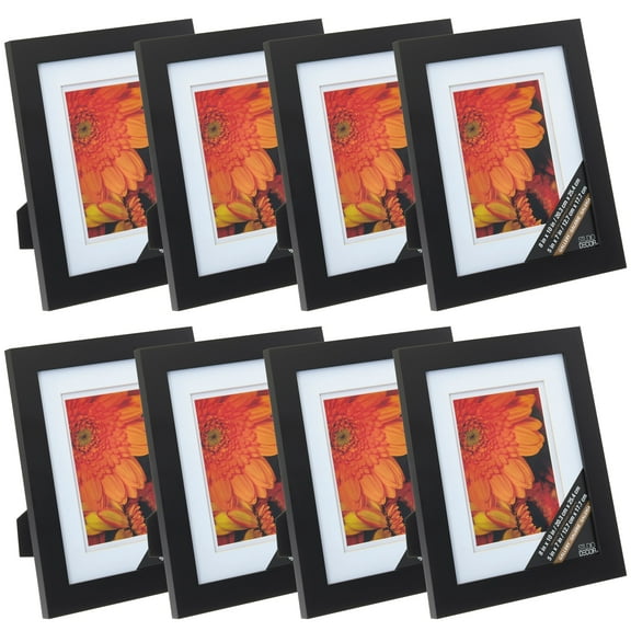 Studio Decor Black 5" x 7" Gallery Frame with Double Mat, 8 Pack