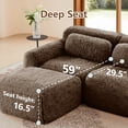 thumbnail image 5 of Aukfa 149" Faux Fur Modular Sectional Sofa, 4-Seater Deep Seat Boneless Couch for Living Room, Brown, 5 of 11