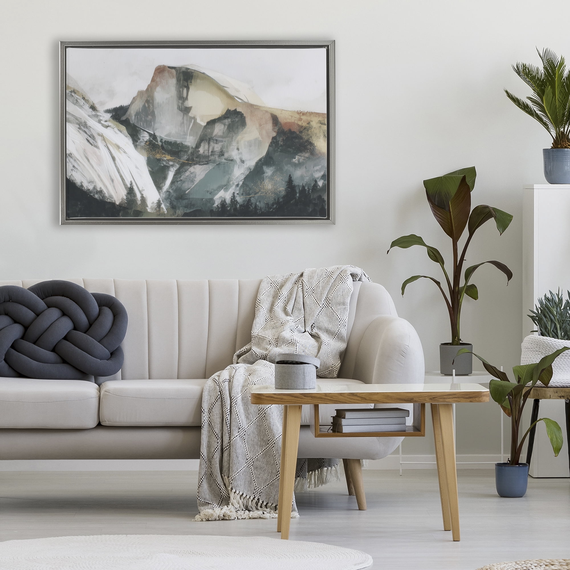Stupell Industries Abstract Sierra Nevada Mountain Gray Framed Floater Canvas Wall Art, design by Chromatic Storm Studio