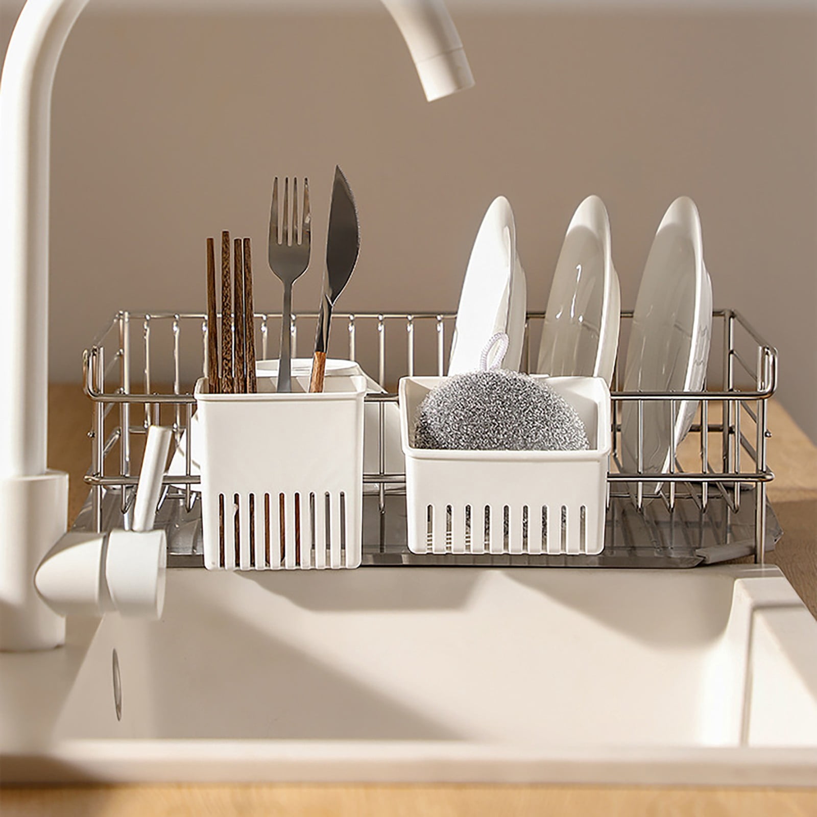 XKHHLH Cutlery Drying Rack, Utensil Drainer Cutlery Drainer for Drying Rack Holder Kitchen Drying Basket Spoon and Fork Storage Basket Silverware Holder and Cutlery Drainer