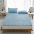 thumbnail image 1 of Rewenti Protège-Matelas Uni en Polyester Antidérapant, Protection de Maison, Housse de Matelas Lavable, Convient aux Dortoirs d'Étudiants, 1 of 6