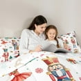 thumbnail image 4 of Feelyou Christmas Nutcracker Bedding Comforter Set 7 Pieces for Kid, Princess Fairy Tale Full Bedding Set, Winter Festival Reversible Fitted Sheet Flat Sheet, Super Cozy Room Decor, 4 of 7