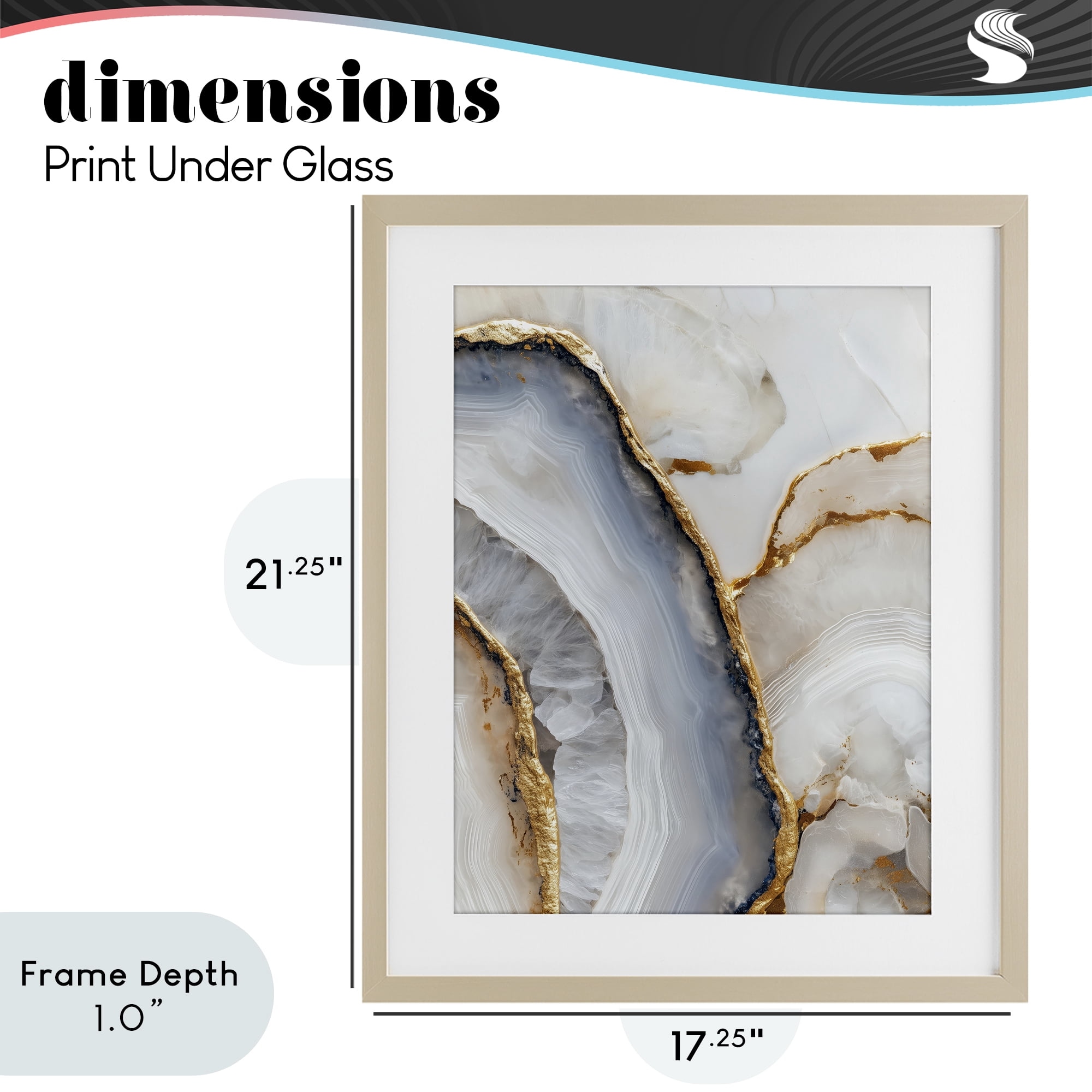 Stupell Industries Golden Marble Flow Birch Framed Print Under Glass, design by Svetlana Aleynikova