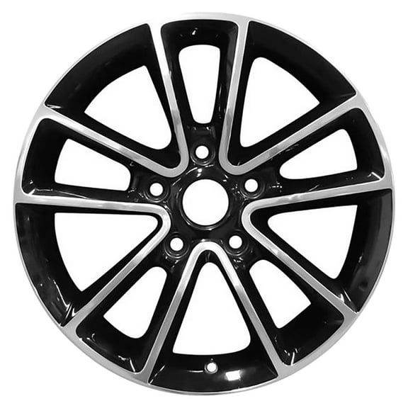 Remanufactured Polished and Painted Black Aluminum Wheel 17 x 6.5 1SP68DD5AA fits 2011-2020 Dodge Grand Caravan