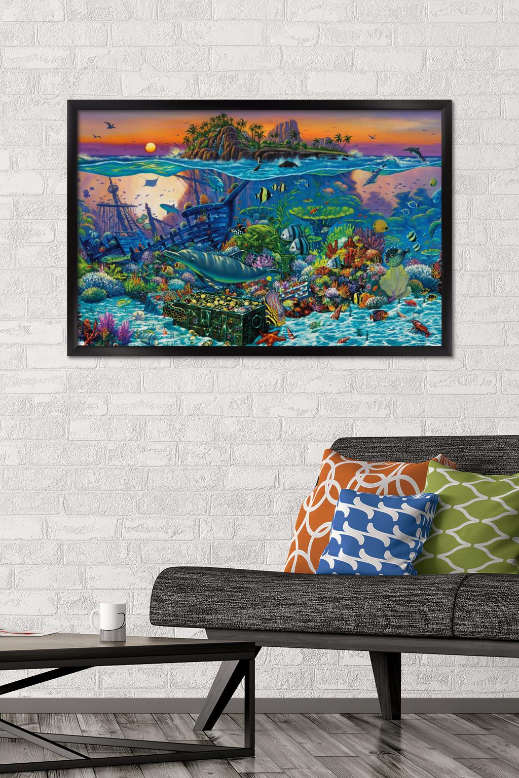 Wil Cormier - Coral Reef Wall Poster, 22.375" x 34", Framed