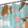 thumbnail image 3 of Cute Boxer Dog and Flowers Florals Shower Curtain 72"x84" ,Bathroom Decorative Shower Curtains Set with 12 Hooks,Modern Waterproof Washable Shower Curtain, 3 of 6