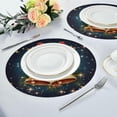 thumbnail image 6 of GZHJMY Christmas Bell Round Placemats 15.4in, Washable Heat Resistant Table Mats for Dining Tables Kitchen Wedding Party Decoration Plate Mats Set of 1 Table Mat, 6 of 7