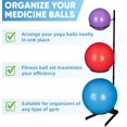 thumbnail image 4 of Yoga Ball Holder 3 Tiers Exercise Ball Holder Stability Ball Rack Gym Storage Rack Vertical Storage for Home and Commercial Gym, 4 of 7
