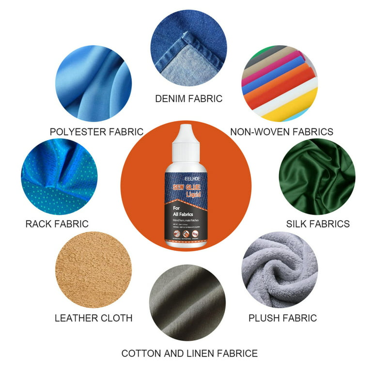 Quick Fix Bonding Fabric Glue Fast Dry and Clear Washable for All Fabrics Clothing Cotton