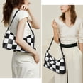 thumbnail image 2 of Bolso tote hibear de cuero vegano a cuadros 35 x 8 x 16 cm, 2 of 6