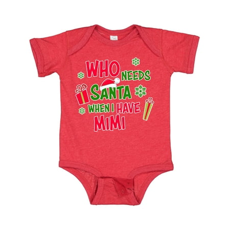 

Inktastic Who Needs Santa when I Have MiMi Gift Baby Boy or Baby Girl Bodysuit