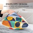 thumbnail image 4 of Yayeee Pillowcase Standard Size Set of 2 Satin Wrinkle Resistant Pillow Case, Green Geometric, 4 of 7