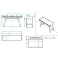 thumbnail image 5 of Linon Rosemont Transitional 2-Drawer Writing Desk, Natural/Gray, 5 of 14