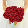 thumbnail image 3 of 25 Pcs Dark Wine Red Roses Artificial Roses Flowers with Leaves and Stems, Real Looking Fake Roses for DIY Wedding Bouquets, Centerpieces Arrangements, Party, 3 of 8