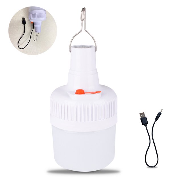 1 pieza de luz de emergencia de corte de energía bombilla recargable 2 engranajes blanco puesto de mercado nocturno bombilla pequeña luz de camping al aire libre JM Rojo Verde