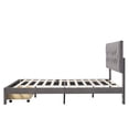 thumbnail image 5 of Queen Size Upholstered Bed Frame, Platform Bed Frame with Storage Drawers, Queen Size Bed Include Velvet Headboard Wingback and Strong Wood Slats Support, No Box Spring Needed, Gray, 5 of 7