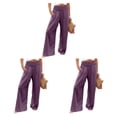 thumbnail image 1 of Sonducket Señoras Verano Primavera Pantalones Color sólido Suelto Casual Pierna ancha Cintura alta Elástico Vintage Salón de moda Púrpura L Type1 NO1, 1 of 6