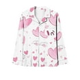 thumbnail image 4 of FDGIU ‌‌‌‌Plus Size Valentine Pajama Set for Women - Long Sleeve Button Down Sleepwear Pockets, 4 of 6