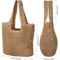 thumbnail image 4 of Gocvo Straw Beach Bag for Women Summer Woven Beach Tote Bag Shoulder Handbags Boho Bag, 4 of 7