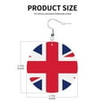 thumbnail image 3 of Round Leather Earrings For Women Union Jack All Uk Flag Drop Earrings Lightweight Dangle Earrings, 3 of 6