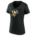 thumbnail image 2 of Women's Fanatics Black Pittsburgh Penguins Primary Logo Team V-Neck T-Shirt, 2 of 3