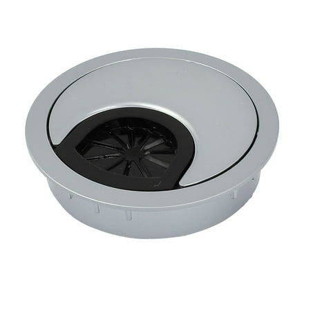 Metal Silver Tone Computer Desk Grommet Cable Port Wire Hole Cover Metal Silver Tone Computer Desk Grommet Cable Port Wire Hole Cover 50mm Dia