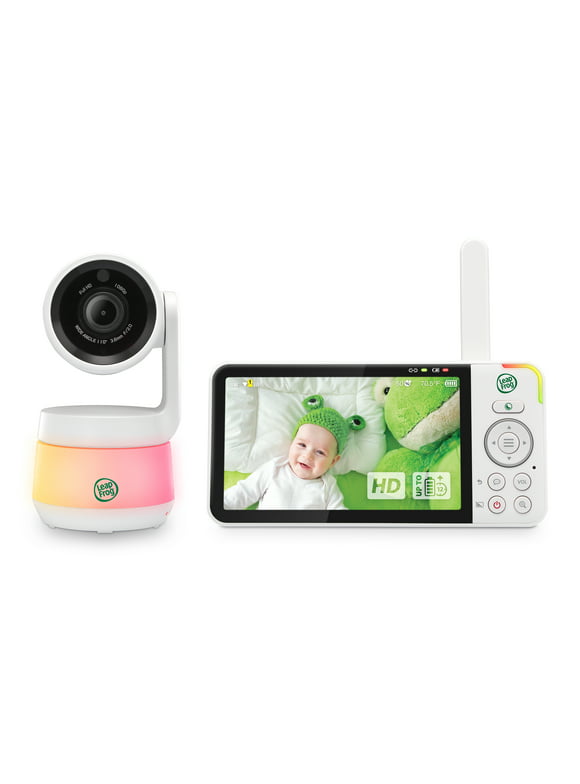 LeapFrog 1080p WiFi Remote Access 360 Degree Pan and Tilt Video Baby Monitor with 5" High Definition 720p Display, Night Light, Color Night Vision, LF925HD (White)