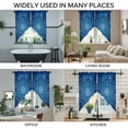 thumbnail image 3 of Blue Flowers Swag Curtains for Kitchen/Bedroom/Living Room, Farmhouse Boho Middle Century Floral Art Scalloped Curtains 63 Inch Long, Window Swag Topper Curtains Valances 2 Panels Set 36"x63", 3 of 8
