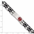 thumbnail image 6 of Stainless Steel Black Rubber Red Enamel 8.25In Medical Bracelet Made In China -Jewelry By Sweet Pea, 6 of 9