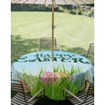 thumbnail image 3 of Outdoor Tablecloth with Umbrella Hole Zipper Blue Green Easter Round Tablecloth 60" Waterproof Outside Table Cloth Spring Colorful Eggs Grass Sky Nature Patio Table Cover Tablecloths for Picnic Party, 3 of 8