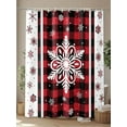 thumbnail image 4 of Fsddascl Christmas Snowflakes Shower Curtain Set - Extra Long 72" x 96" Washable Bathtub Curtain with 12 Hooks, Winter Xmas Flower Red Black Plaid Waterproof Fabric Stall Shower Curtains for Bathroom, 4 of 6