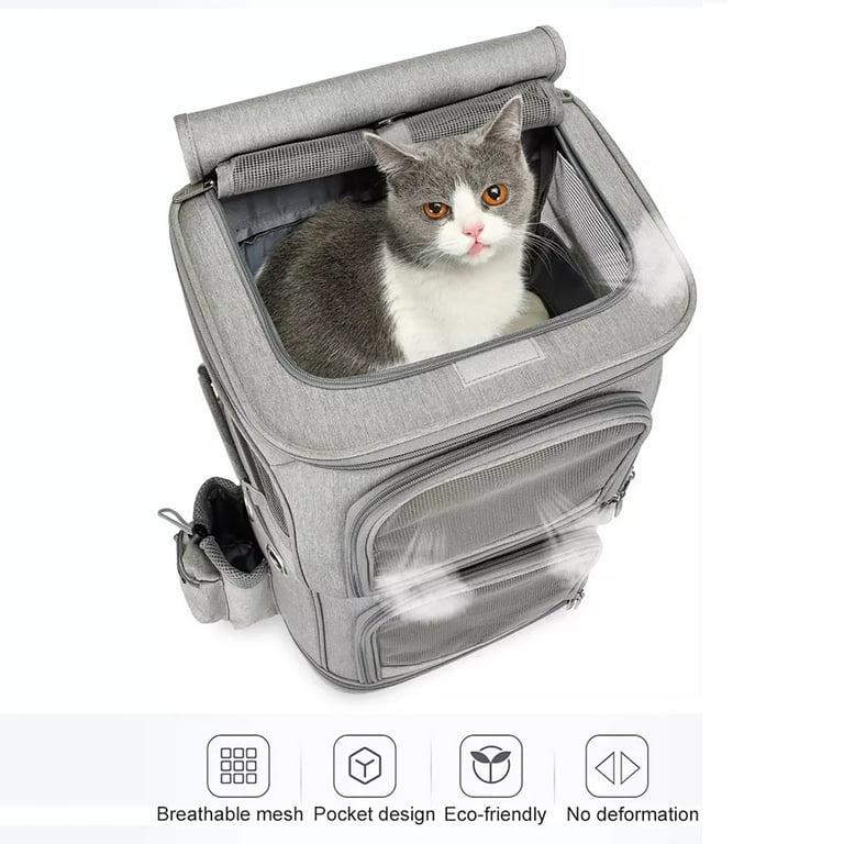 Groxkox Double Cat Carrier for 2 Cats,Dog Backpack Carrier for Medium  Dogs,Double Compartment Pet Carrier Backpack for Dual Pets,for Outdoor
