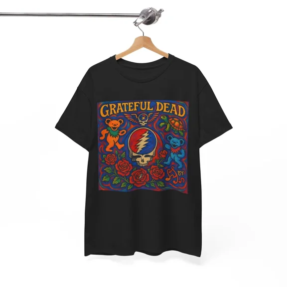 Vintage Hippie Rock Band Grateful Dead Retro Bear Art Design Unisex T-Shirt up to size 5XL