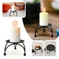 thumbnail image 7 of kjfeif 1/2/3PCS Geometric Round Wrought Iron Candle Holder Candle Holder Gift Dinner Table Decoration Round Trays Desktop Decoration Ornament, Black, 7 of 7