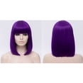 thumbnail image 6 of Unique Bargains Wigs for Women 14" Purple Bob Wig with Wig Cap Straight Hair, 6 of 6