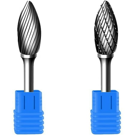 

2 Pcs H Type 10mm Cutting Dia Aluminum Cutting Tungsten Carbide Burr File with 1/4 for Tool or Die Grinder
