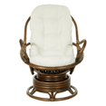 thumbnail image 2 of Kauai Rattan Swivel Rocker Chair in Linen Beige Fabric and Brown Ratan Frame, 2 of 8