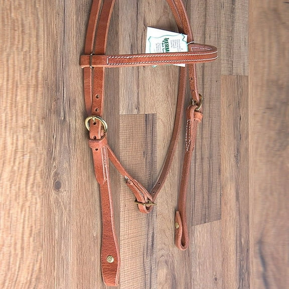 3/4" Hilason Hermann Oak Leather Chicago Screw Cheeks Horse Browband Headstall