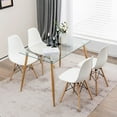 thumbnail image 1 of Gymax 5 Pieces Dining Table Set for 4 Rectangle Glass Table & 4 Modern Chairs for Home, 1 of 8
