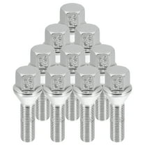 Unique Bargains M12 x 1.5 Wheel Bolts Taper Wheel Bolts Lug Nuts Chrome Wheel Studs Set 10pcs